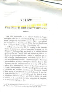 NOTICE SUR LE COUVENT DU REFUGE OU SAINT-MAURICE AU PUY / ATTAQUE D'UN DETACHEMENT DE GARDES-FRANCAISES ENTRE LA CHAISE-DIEU ET DORE-L'EGLISE (1641) / CONTES ET LEGENDES DE LA HAUTE-LOIRE