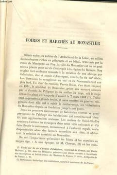 FOIRES ET MARCHES AU MONASTIER. LASCOMBE