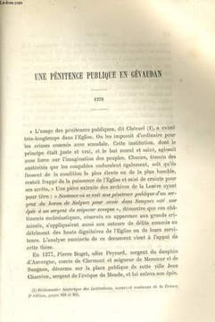 UNE PENITENCE PUBLIQUE EN GEVAUDAN 1378 / SOUMISSION DE LA VILLE DE SAUGUES A HENRI IV 1594. LASCOMBE
