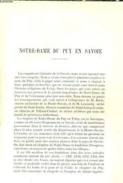 NOTRE-DAME DU PUY EN SAVOIE / CONFRERIE DE NOTRE-DAME DU PUY A LIMOGES / REUNION DE LA SOCIETE GEOLOGIQUE DE FRANCE AU PUY / L'ELEPHANT DE SENEZE. J. ...