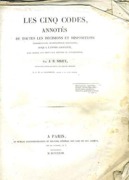 LES CINQ CODES, ANNOTES DE TOUTES LES DECISIONS ET DISPOSITIONS INTERPRETATIVES, MODIFICATIVES ET APPLICATIVES, JUSQU'A L'ANNEE COURANTE, AVEC RENVOI ...