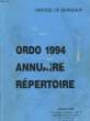 ORDO 1994 - ANNUAIRE REPERTOIRE. DIOCESE DE BORDEAUX