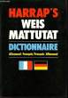 WEIS MATTUTAT - DICTONNAIRE ALLEMAND-FRANCAIS / FRANCAIS - ALLEMAND - EN 1 SEUL VOLUME. WEIS - MATTUTAT