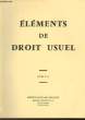 ELEMENTS DE DROIT USUEL - COURS N°16. INSTITUT CULTUREL FRANCAIS