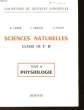 SCIENCES NATURELLES - TOME III : PHYSIOLOGIE. LAISNE G. MOULIN J. VALLIN J.