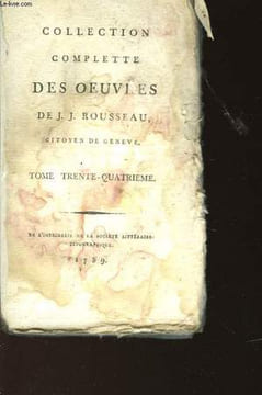 COLLECTION COMPLETTE DES OEUVRES DE J.J ROUSSEAU TOME TRENTE-QUATRIEME. ROUSSEAU J.J.