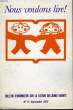 NOUS VOULONS LIRE! - N°3. COLLECTIF