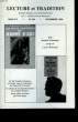 LECTURE ET TRADITION - N°165. COLLECTIF