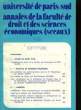ANNALES DE LA FACULTE DE DROIT ET DES SCIENCES ECONOMIQUES - SCEAUX. COLLECTIF