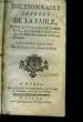 DICTIONNAIRE ABBREGE DE LA FABLE POUR L'INTELLIGENCE DES POETES, DES TABLEAUX & DES STATUES, DONT LES SUJETS FONT TIRES DE L'HISTOIRE POETIQUE. ...