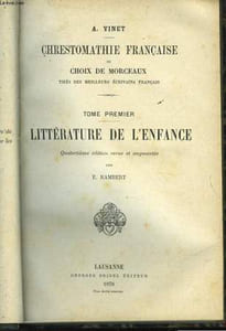 CRESTOMATHIE FRANCAISE OU CHOIX DE MORCEAUX - TOME PREMIER - LITTERATURE DE L'ENFANCE