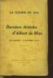 LA GUERRE DE 1914 - DERNIERS ARTICLES D'ALBERT DE MUN - 28 JUILLET - 5 OCTOBRE 1914. NON PRECISE