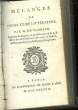 MELANGES DE POESIE DE LITTERATURE. FLORIAN M. DE