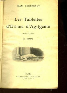 LES TABLETTES D'ERINNA D'AGRIGENTE. BERTHEROY JEAN