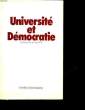 UNIVERSITE ET DEMOCRATIE - COLLOQUE DU 31 MARS 1979. COLLECTIF