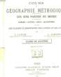 COURS DE GEOGRAPHIE METHODIQUE - LES 5 PARTIES DU MONDE - CLASSE DE 8°. LANIER L. - LABORDE A.