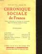 CHRONIQUES SOCIALES DE FRANCE - 48° ANNEE - N°9. COLLECTIF