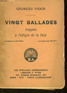 VINGT BALLADES FRAPPEES A L'EFFIGIE DE LA PAIX