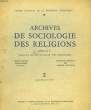 ARCHIVES DE SOCIOLOGIE DE SRELIGIONS - 2 - JUILLET - DECEMBRE 1956. COLLECTIF