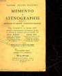 MEMENTO DE STENOGRAPHIE - PRINCIPES ET REGLES EXERCICES GADUES. FLEURY PAUL ET ROY ERNEST