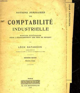 NOTION SOMMAIRES DE COMPTABILITE INDUSTRIELLE