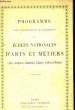 PROGRAMME DES CONDITIONS D'ADMISSION AUX ECOLES NATIONALES D'ARTS ET METIERS. COLLECTIF