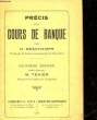 PRECIS D'UN COURS DE BANDE. DESCHAMPS H.