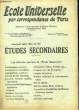 ECOLES UNIVERSELLE PAR CORRESPONDANCE DE PARIS - ETUDES SECONDAIRES. COLLECTIF