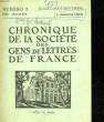 CHRONIQUE DE LA SOCIETE DES GENS DE LETTRES DE FRANCE - N°3. COLLECTIF