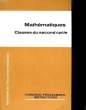 MATHEMATIQUES - CLASSES DU SECOND CYCLE. COLLECTIF