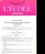 L'ECOLE SCIENTIFIQUE - 20° ANNEE - N°8. COLLECTIF