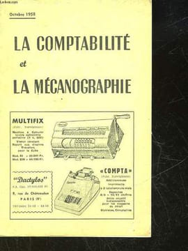 LA COMPTABILITE ET LA MECONOGRAPHIE. COLLECTIF