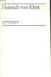 HEINRICH VON KLEIST 1777/1977. HOHOFF CURT