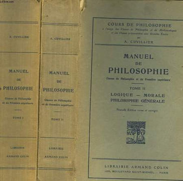 MANUEL DE PHILOSOPHIE - 2 TOMES. COLLECTIF