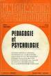 L'INFORMATION PSYCHOLOGIQUE - 11&deg; ANNEE - N&deg;43 - PEDAGOGIE ET PSYCHOLOGIE. COLLECTIF
