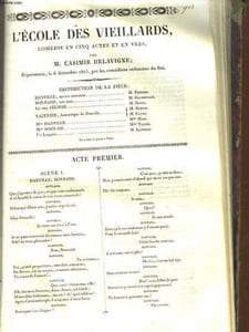 L'ECOLE DES VEILLARDS - COMEDIE EN 5 ACTES ET EN VERS