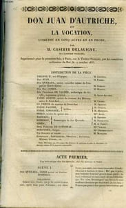 DON JUAN D'AUTRICHE OU LA VOCATION - COMEDIE EN 5 ACTES ET EN PROSE