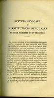 STATUTS SYNODAUX ET CONSTITUTIONS SYNODALES DU DIOCESE DE CHARTRES AU 14° SIECLE (1355) - LES NOUVELLES RECHERCHES SUR L'EDIT PERPETUEL A PROPOS D'UN ...