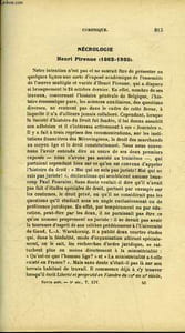 NECROLOGIE - HENRI PIRENNE 1862 - 1935