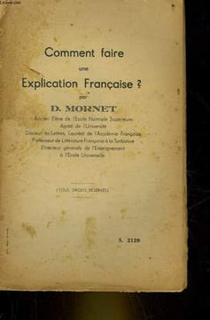 COMMENT FAIRE UN EXPLICATION FRANCAISE?. MORNET D.