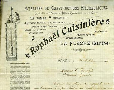 1 FACTURE ANCIENNE - RAPHAEL CUISINIERE