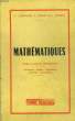 MATHEMATIQUES - CLASSE DE SCIENCES EXPERIMENTALES. LESPINARD V. - PERNET R. - GAUZIT J.
