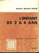 L'ENFANT DE 2 A 6 ANS - VIE AFFECTIVE, PROBLEMES FAMILIAUX. DAVID MYRIAM DOCTEUR