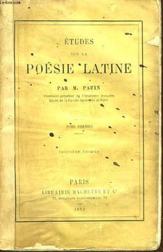 ETUDES SUR LA POESIE LATINE - TOME 1. PATIN M.