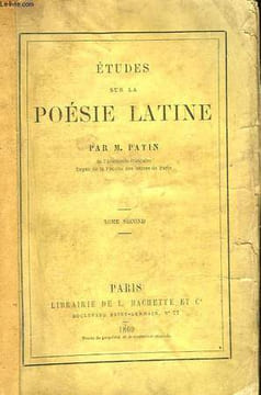 ETUDES SUR LA POESIE LATINE - TOME 2. PATIN M.