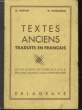 TEXTES ANCIENS TRADUITS EN FRANCAIS. PREVOT G. PAGANELLI D.