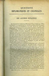 EXTRAIT DE QUESTIONS DIPLOMATIQUES ET COLONIALES - TOME 24 - N°249 - LES ACCORDS ESPAGNOLS - LES ELECTIONS AUTRICHIENNES