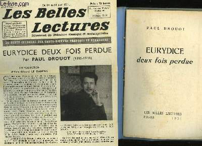 EURYDICE DEUX FOIS PERDUES - LES BELLES LECTURES - 6° ANNEE - N°178