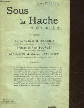 SOUS LA HACHET DU BOURREAU M.. DUCROCQ LOUIS