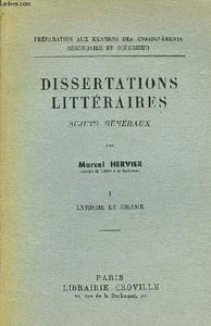 DISSERTATIONS LITTERAIRES I - LYRISME ET DRAME